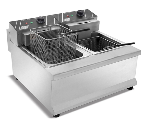 Commerciële dubbele friteuse voor fastfoodketens Pakketgrootte 52,00cm * 30,50cm * 29,50cm