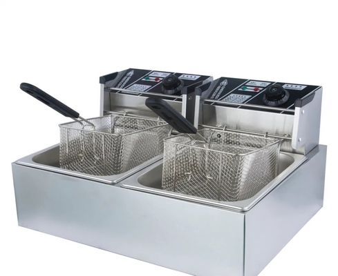 Commerciële dubbele friteuse voor fastfoodketens Pakketgrootte 52,00cm * 30,50cm * 29,50cm