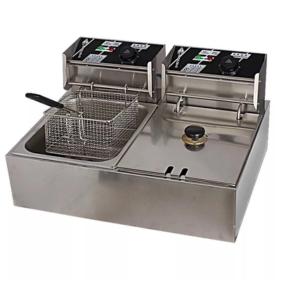 Elektrische capaciteit Dubbele mand frituremachine Professionele verpakking 20 kg brutogewicht