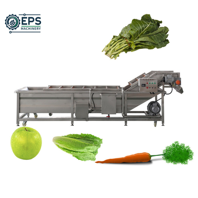 1500 kg/uur capaciteit aangepaste bubbelwasmachine voor groenten en fruit uit roestvrij staal