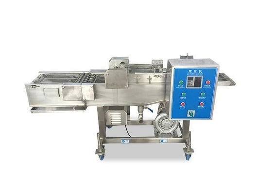 Automatische slagmachine voor de thermische verwerking van visvlees en nuggetten
