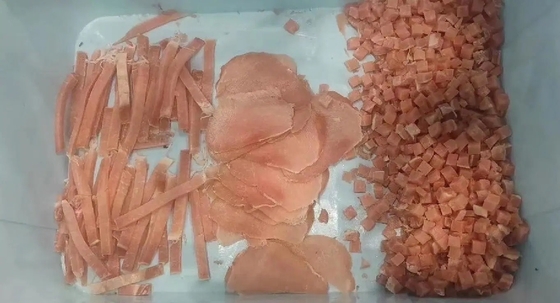 Onmogelijke en nauwkeurige geavanceerde bevroren vleesstrips snijdmachine voor vleesverwerking