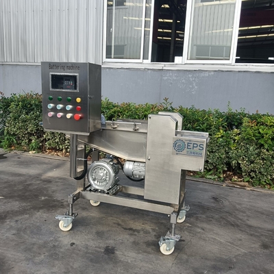 380V Spanning Hamburger Meat Patty Processing Battering Machine met automatische rangschikking