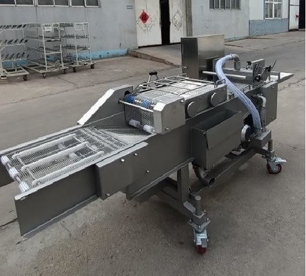 380V Spanning Hamburger Meat Patty Processing Battering Machine met automatische rangschikking