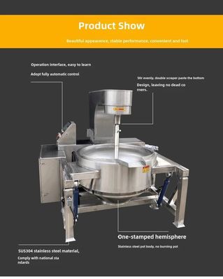 Gepersonaliseerde automatische industriële curry saus maken stoom planetaire kookmixer machine