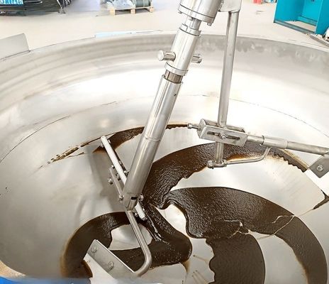 Spanning 380V commerciële zwarte peper saus kookketel met mixer en hoge capaciteit
