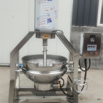 500 liter automatische industriële kanteling gas stoom elektrische verwarming jas gemengde mengketel met mixer