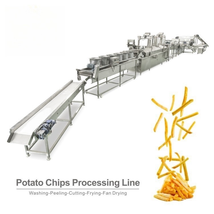 Automatische aardappelfrijlijn met een capaciteit van 200 kg en 300 kg voor industriële productie