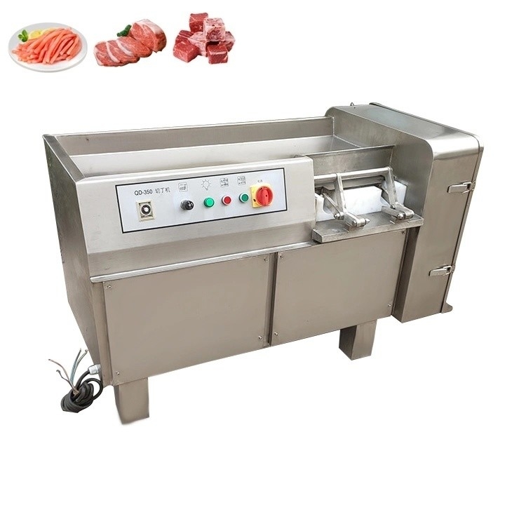 Professionele automatische eendenvlees haker Dicer Cutter voor bevroren visvlees kubus Dicing