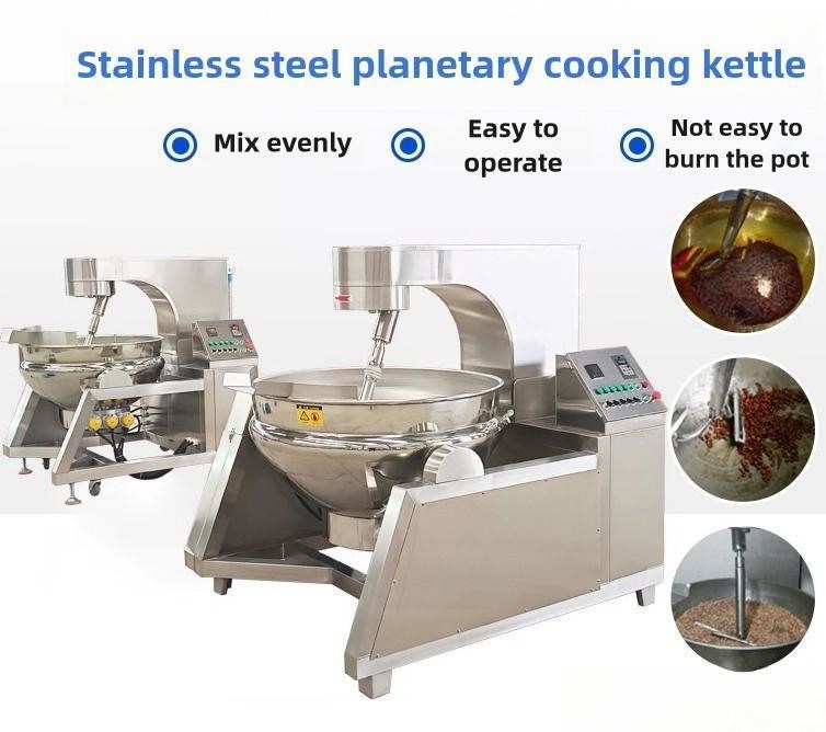 380V Spanning Zilveren Hummuspasta Kookpot met Mixer Machine en Agitator CE-gecertificeerd